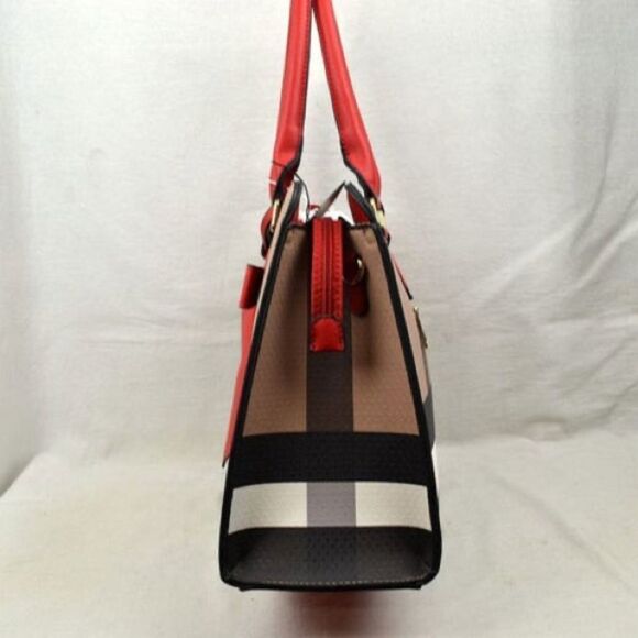 2N1 Checker Plaid print Ribbon Detail Tote - Picture 7 of 9